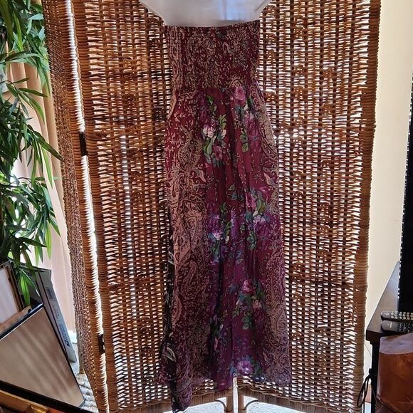 Pure Energy Strapless Dress - Burgundy and Floral - Picture 4 of 6